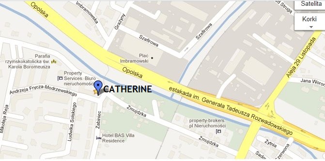 mapa Kraków Catherine